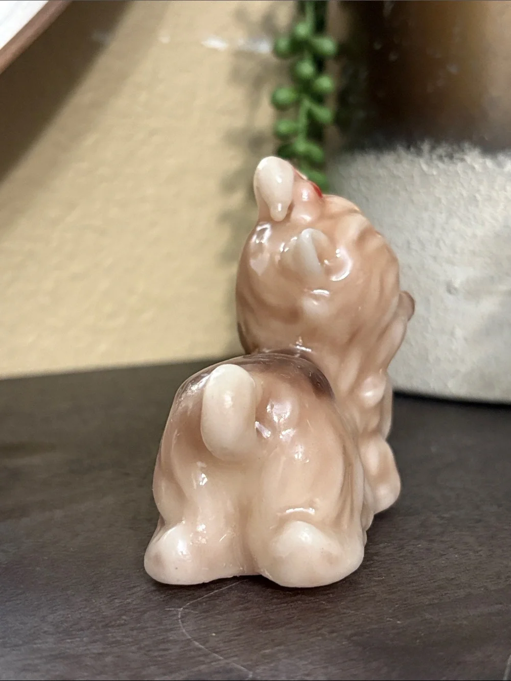 Ceramic Dog Figurine Candle - Cream and Brown Decorative Accent